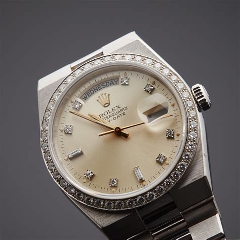 rolex oyster perpetual day date quartz replica|pre owned rolex ladies datejust.